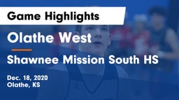 Olathe West   vs Shawnee Mission South HS Game Highlights - Dec. 18, 2020