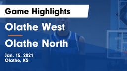 Olathe West   vs Olathe North  Game Highlights - Jan. 15, 2021