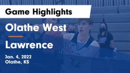Olathe West   vs Lawrence  Game Highlights - Jan. 4, 2022