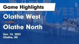 Olathe West   vs Olathe North  Game Highlights - Jan. 14, 2022
