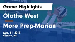 Olathe West   vs More Prep-Marian  Game Highlights - Aug. 31, 2019