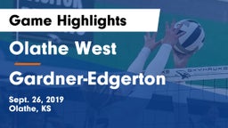 Olathe West   vs Gardner-Edgerton  Game Highlights - Sept. 26, 2019
