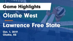 Olathe West   vs Lawrence Free State  Game Highlights - Oct. 1, 2019