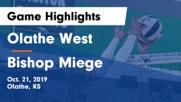 Olathe West   vs Bishop Miege  Game Highlights - Oct. 21, 2019