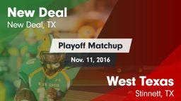 Matchup: New Deal  vs. West Texas  2016