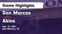 San Marcos  vs Akins  Game Highlights - Jan. 12, 2021