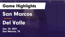 San Marcos  vs Del Valle  Game Highlights - Jan. 29, 2021