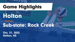 Holton  vs Sub-state: Rock Creek Game Highlights - Oct. 21, 2023