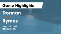 Dorman  vs Byrnes  Game Highlights - Sept. 20, 2022