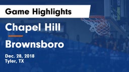 Chapel Hill  vs Brownsboro  Game Highlights - Dec. 28, 2018