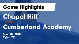 Chapel Hill  vs Cumberland Academy Game Highlights - Jan. 28, 2020