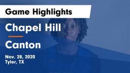 Chapel Hill  vs Canton  Game Highlights - Nov. 28, 2020