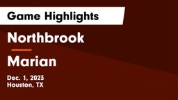 Northbrook  vs Marian  Game Highlights - Dec. 1, 2023