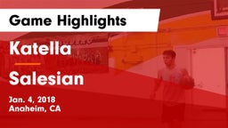 Katella  vs Salesian Game Highlights - Jan. 4, 2018