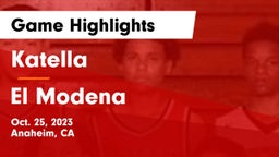 Katella  vs El Modena  Game Highlights - Oct. 25, 2023