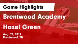 Brentwood Academy  vs Hazel Green  Game Highlights - Aug. 23, 2019