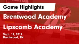 Brentwood Academy  vs Lipscomb Academy Game Highlights - Sept. 12, 2019