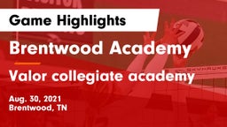 Brentwood Academy  vs Valor collegiate academy Game Highlights - Aug. 30, 2021