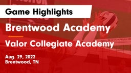 Brentwood Academy  vs Valor Collegiate Academy Game Highlights - Aug. 29, 2022