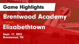 Brentwood Academy  vs Elizabethtown Game Highlights - Sept. 17, 2022