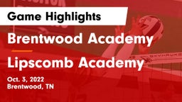 Brentwood Academy  vs Lipscomb Academy Game Highlights - Oct. 3, 2022