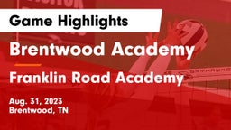 Brentwood Academy  vs Franklin Road Academy Game Highlights - Aug. 31, 2023