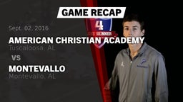 Recap: American Christian Academy  vs. Montevallo  2016
