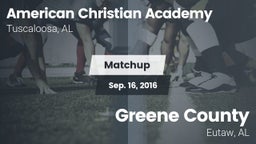 Matchup: American Christian vs. Greene County  2016