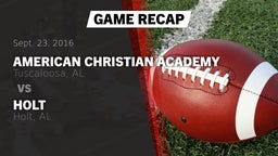 Recap: American Christian Academy  vs. Holt  2016