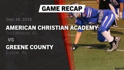Recap: American Christian Academy  vs. Greene County  2016