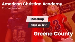 Matchup: American Christian vs. Greene County  2017