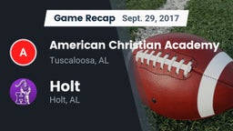 Recap: American Christian Academy  vs. Holt  2017