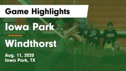 Iowa Park  vs Windthorst  Game Highlights - Aug. 11, 2020