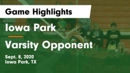 Iowa Park  vs Varsity Opponent Game Highlights - Sept. 8, 2020