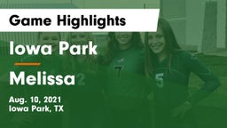 Iowa Park  vs Melissa  Game Highlights - Aug. 10, 2021