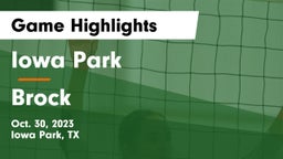 Iowa Park  vs Brock  Game Highlights - Oct. 30, 2023