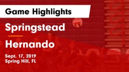 Springstead  vs Hernando  Game Highlights - Sept. 17, 2019