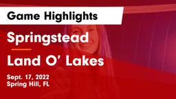 Springstead  vs Land O’ Lakes Game Highlights - Sept. 17, 2022