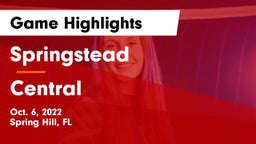 Springstead  vs Central  Game Highlights - Oct. 6, 2022