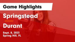 Springstead  vs Durant Game Highlights - Sept. 8, 2023