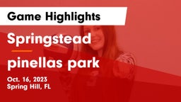 Springstead  vs pinellas park  Game Highlights - Oct. 16, 2023