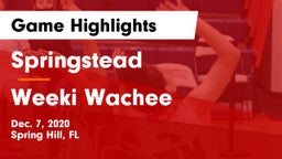 Springstead  vs Weeki Wachee  Game Highlights - Dec. 7, 2020