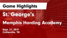 St. George's  vs Memphis Harding Academy Game Highlights - Sept. 21, 2019