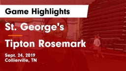 St. George's  vs Tipton Rosemark Game Highlights - Sept. 24, 2019