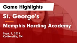 St. George's  vs Memphis Harding Academy Game Highlights - Sept. 2, 2021