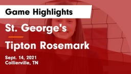 St. George's  vs Tipton Rosemark Game Highlights - Sept. 14, 2021