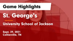 St. George's  vs University School of Jackson Game Highlights - Sept. 29, 2021