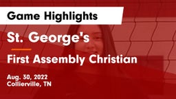 St. George's  vs First Assembly Christian  Game Highlights - Aug. 30, 2022