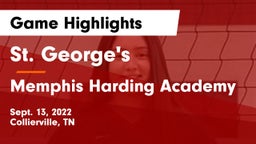 St. George's  vs Memphis Harding Academy Game Highlights - Sept. 13, 2022