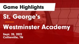 St. George's  vs Westminster Academy Game Highlights - Sept. 20, 2022